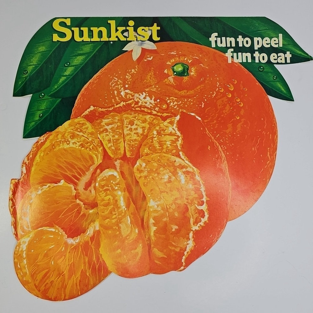 Sunkist Growers Vintage Advertising Double Sided Sign Litho Made In USA